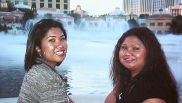 In front of the Bellagio a couple of hours before the show.